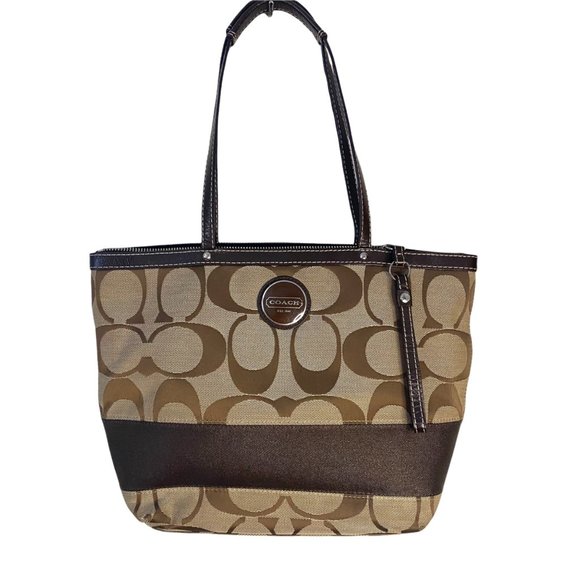 Coach Handbags - Coach Signature Stripe Tote F1020-F15112